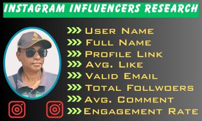 I Will Do Instagram Influencers Research for Instagram Marketing