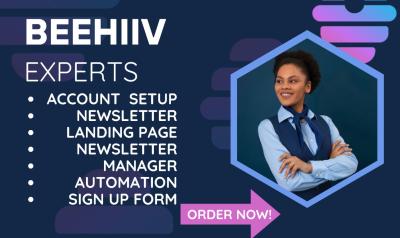 I Will Create Beehiiv Newsletter, Beehive, Beehiiv Landing Page, Beehiiv Manager