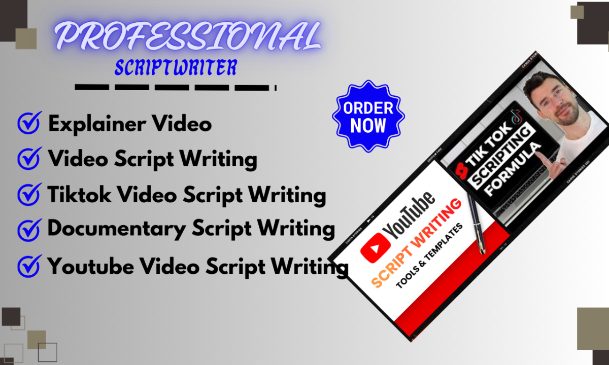 I Will Craft a Professional Script as Your YouTube Video Scriptwriter