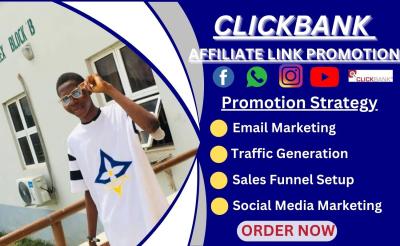 I Will Do Promotion of ClickBank Affiliate Links, Amazon Affiliate Link Promotion