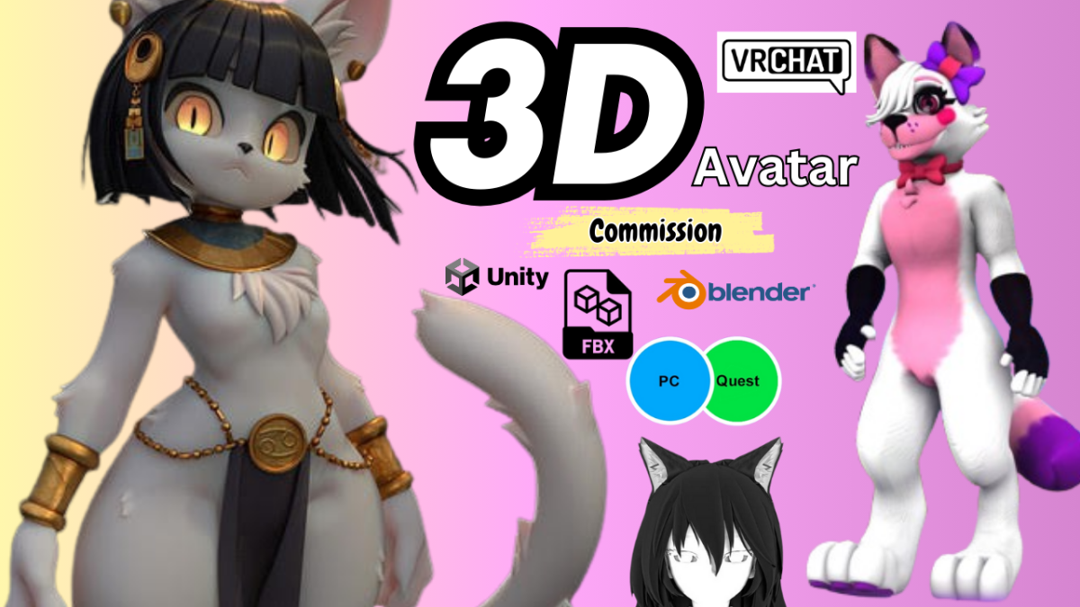 I Will Create a Custom VRChat Avatar 3D Model: Furry NSFW VR Character