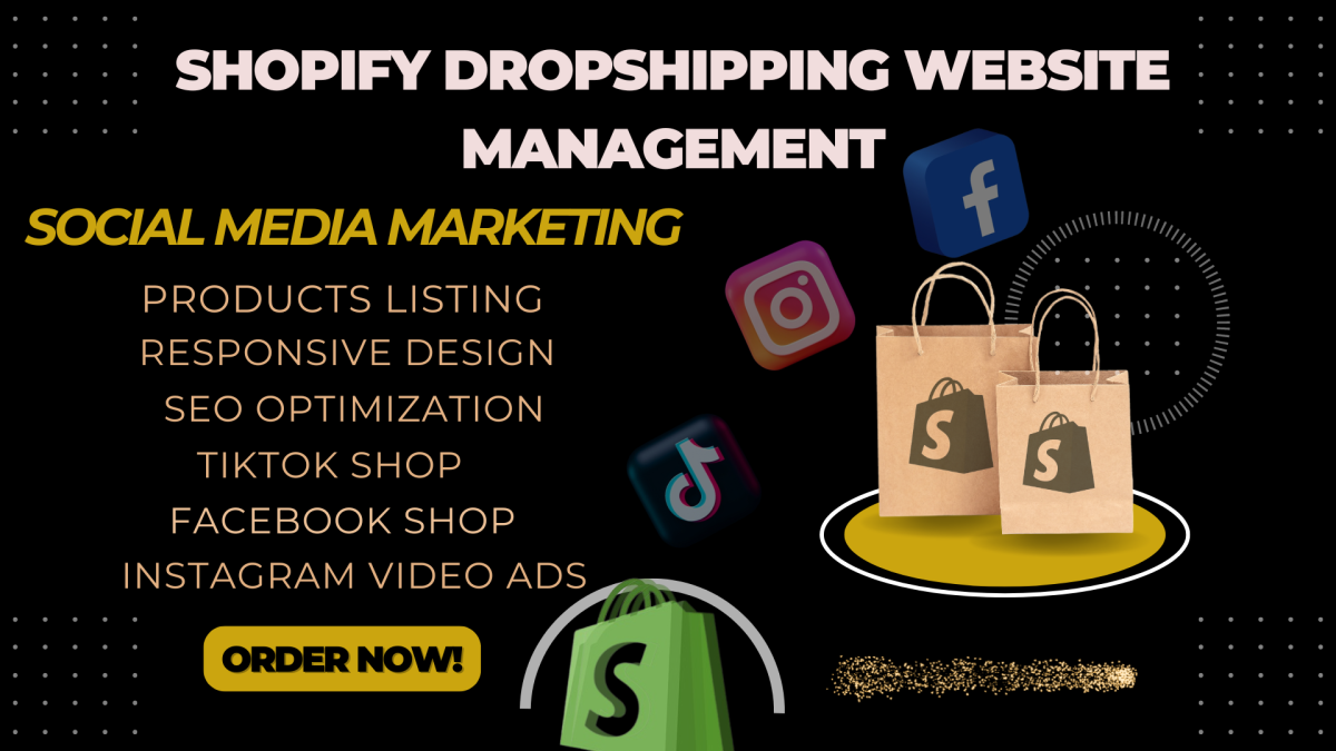 I Will Develop a Profitable Shopify Dropshipping Website with Full Social Media Marketing