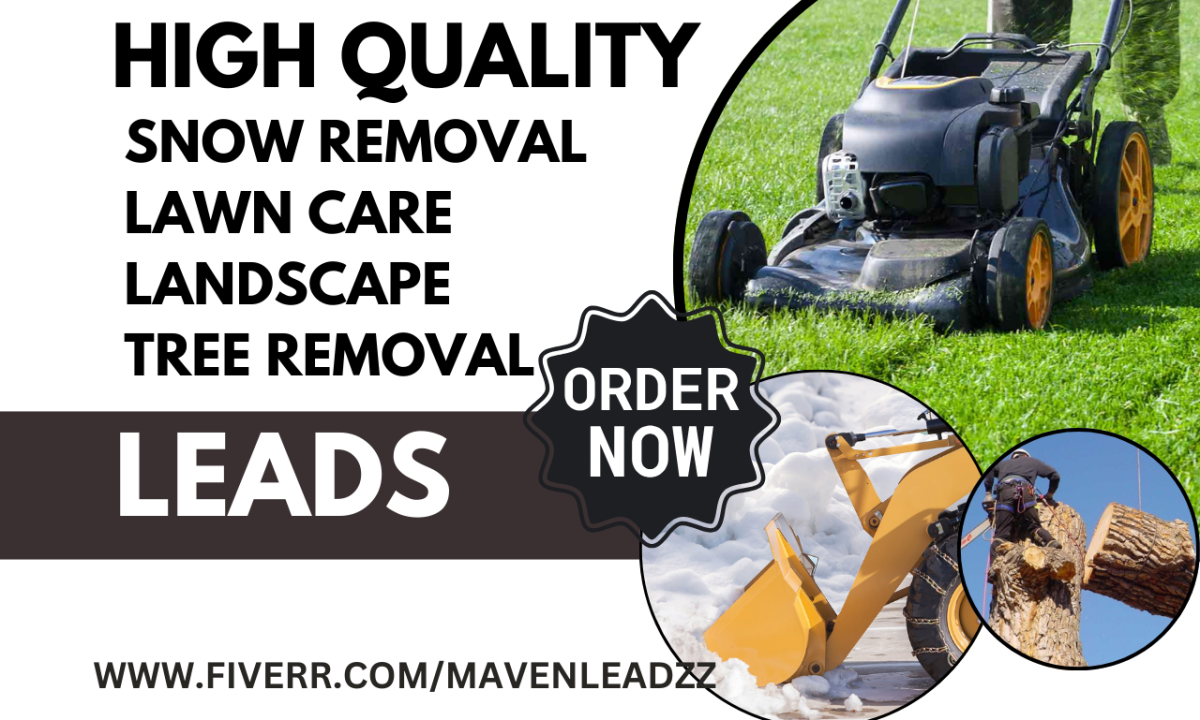 Generate Snow Removal, Lawn Care, Landscape, Tree Removal, Declutter, and Gardening Leads