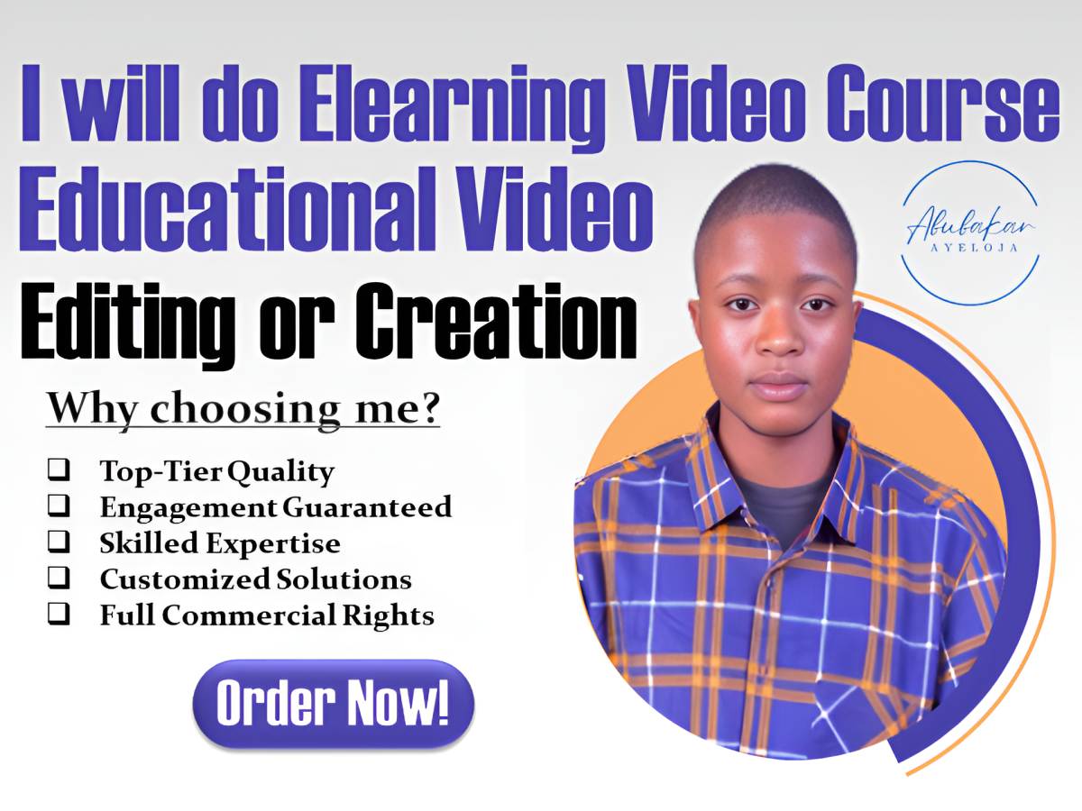 I Will Create Online Course Content and eLearning Video Course with Professional Educational Video Editing