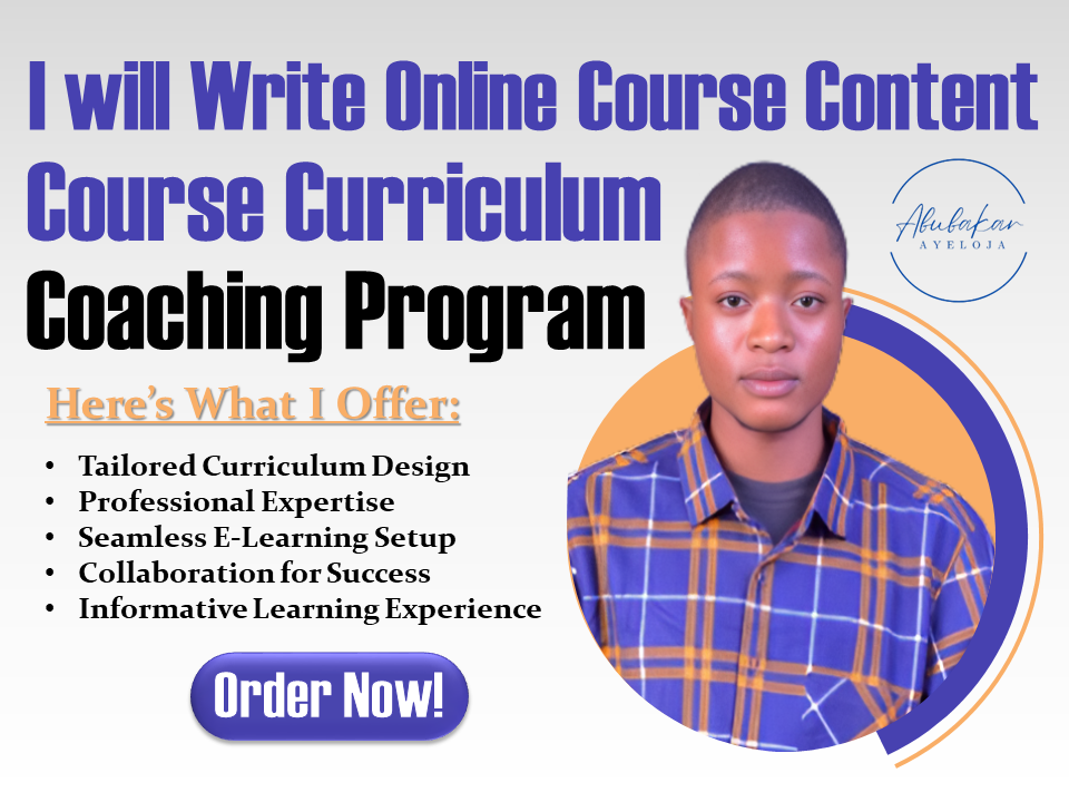 I Will Develop Engaging Course Content, Curriculum, and Lesson Plans for Your Coaching Program