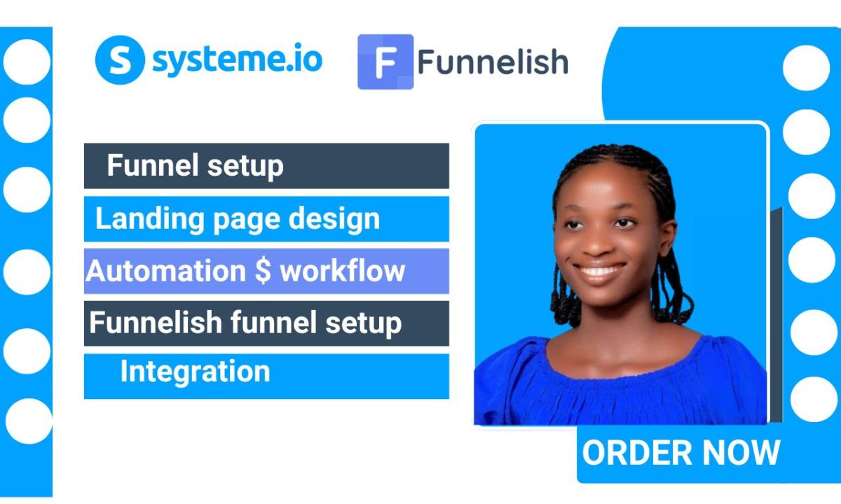 I Will Design an Expert Systeme IO Website Funnelish Sales Funnel Clone Landing Page Click