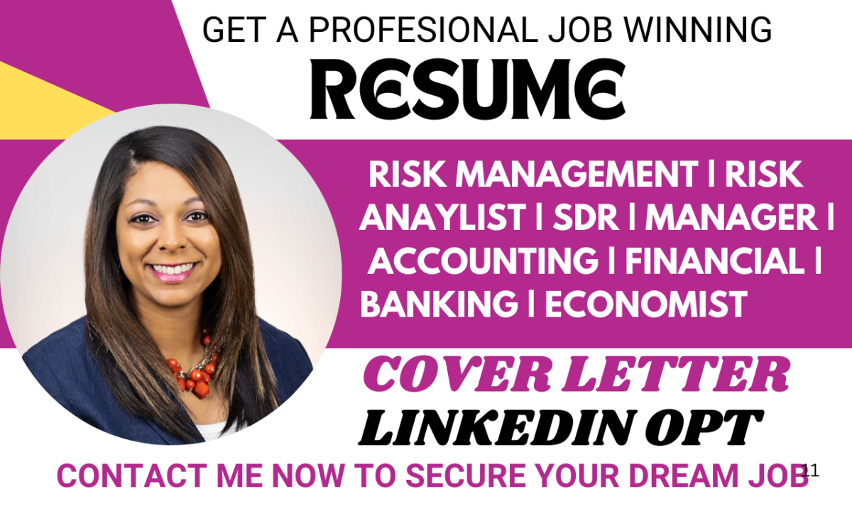 I will write a professional resume for banking, sales manager, finance, sales assistance, SDR, and accountant roles