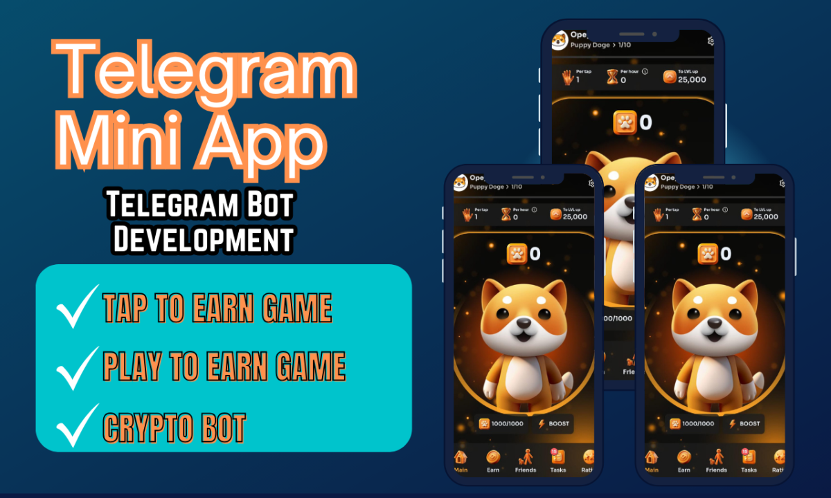 I Will Develop a Telegram Mini App: Tap2Game, Crypto Mini Game, TapBot, Telegram Tap Game