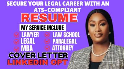 I Will Edit Law, Legal, Lawyer, Attorney, Barrister, Paralegal, MBA, Law School Resume