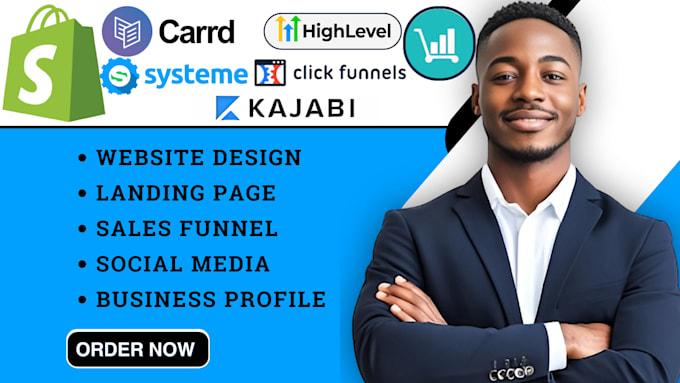 Expert Design of Carrd, Wix, Kajabi, and GoHighLevel Landing Pages & Funnels