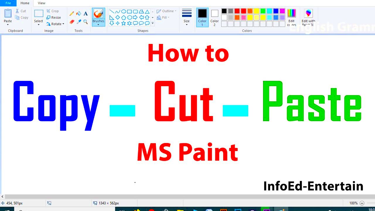 Learn copy cut and paste in MS paint  How to edit in microsoft paint 