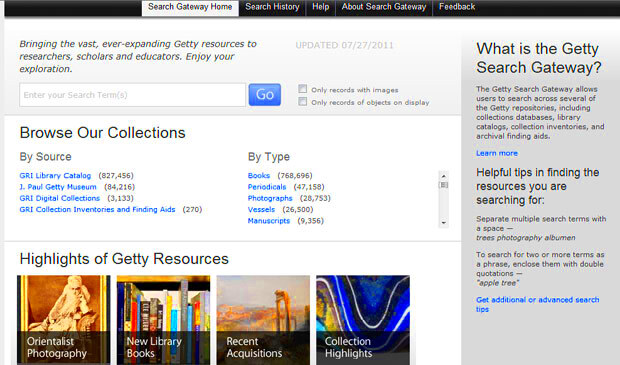 A New and Improved Resource Search Tool  Getty Iris