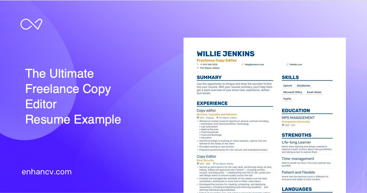 5 Freelance Copy Editor Resume Examples  Guide for 2023