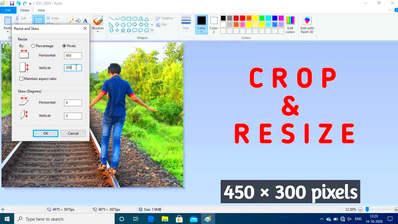 How to crop and resize photos in paint   YouTube