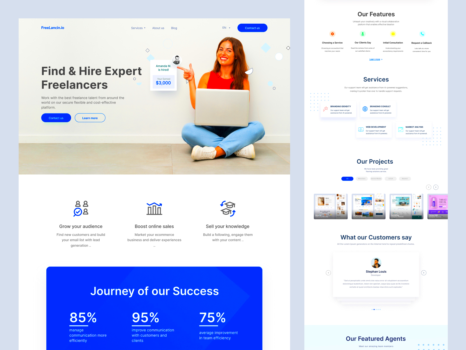 freebie  landing page freelancer website by Mike Taylor for Landing 