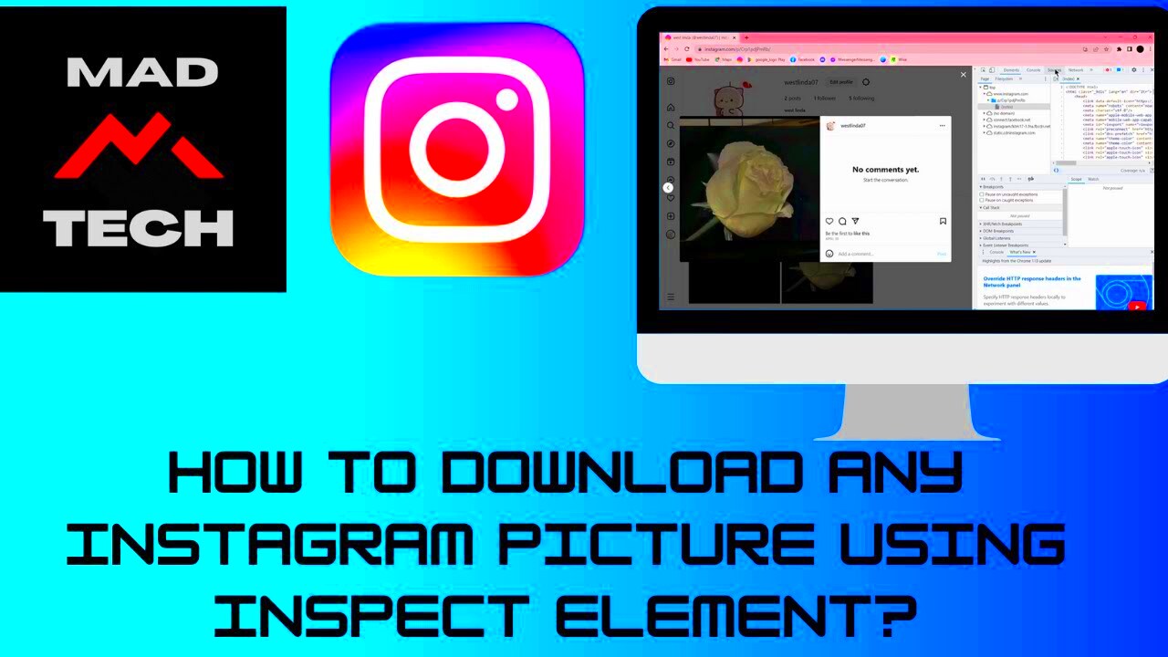 How to Download Any Instagram Picture Using Inspect Element  YouTube