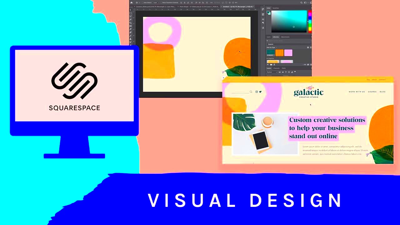 Customizing the Squarespace site and adding all the visual design 