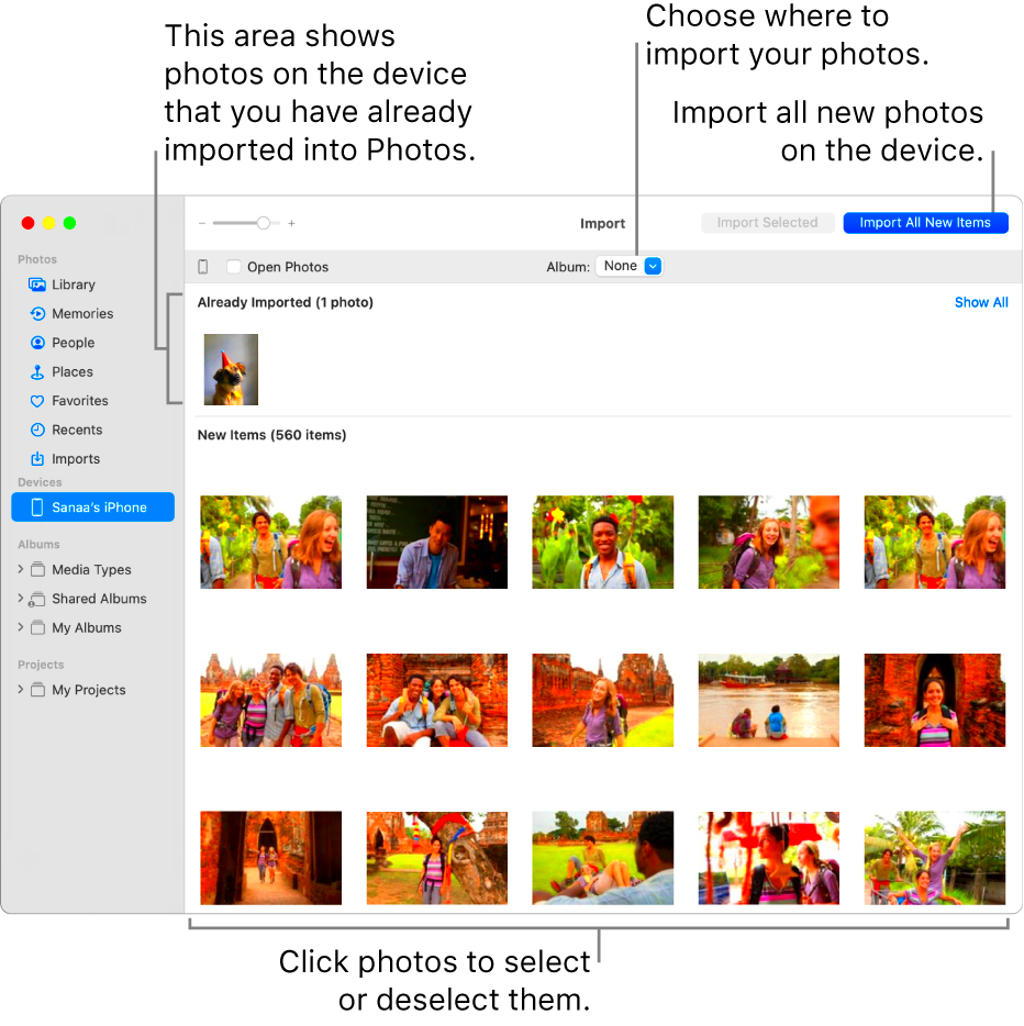 Import photos from a camera or phone using Photos on Mac  Apple Support