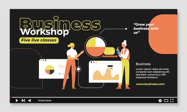 Hand Drawn Business Workshop Youtube Thumbnail – Free Stock Photo, Download Free