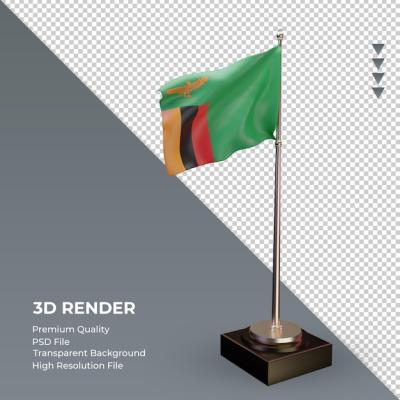 Zambia Flag 3D Rendering – Free Download, Download Free Stock Photo