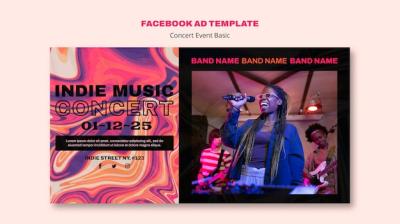 Flat Design Concert Template – Free Stock Photo Download