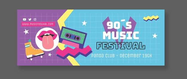 90s Music Festival Facebook Cover – Free to Download, Free Stock Photo