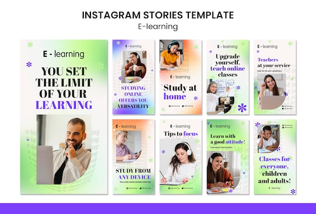 Gradient E-Learning Instagram Stories – Free Download, Free Stock Photo