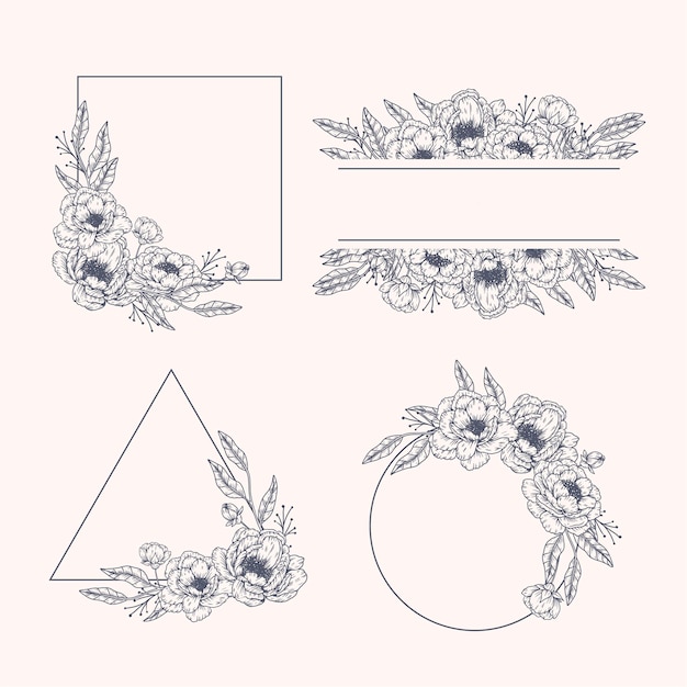 Hand Drawn Floral Frame Set – Free Download for Stunning Designs