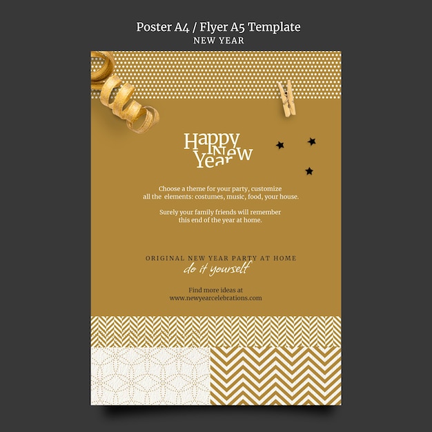 Festive New Year Eve Print Template – Free Download