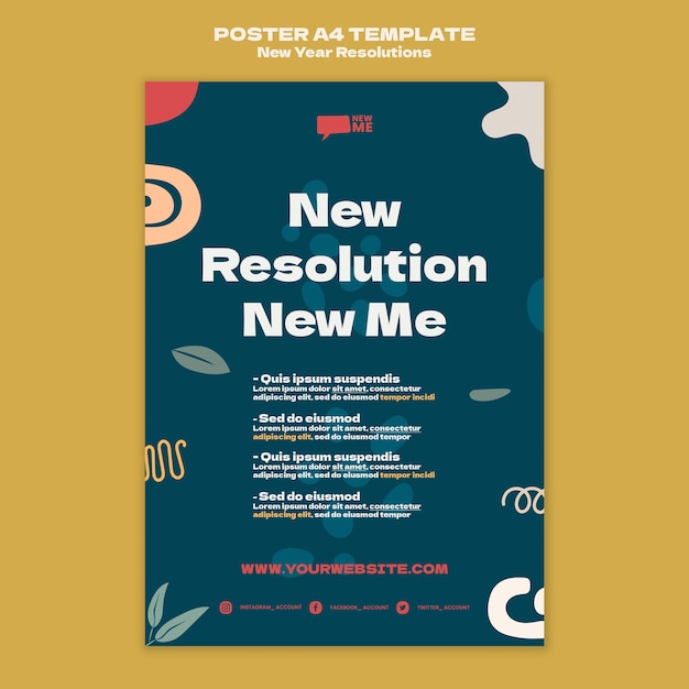 New Year Goals A4 Poster Template – Free Download