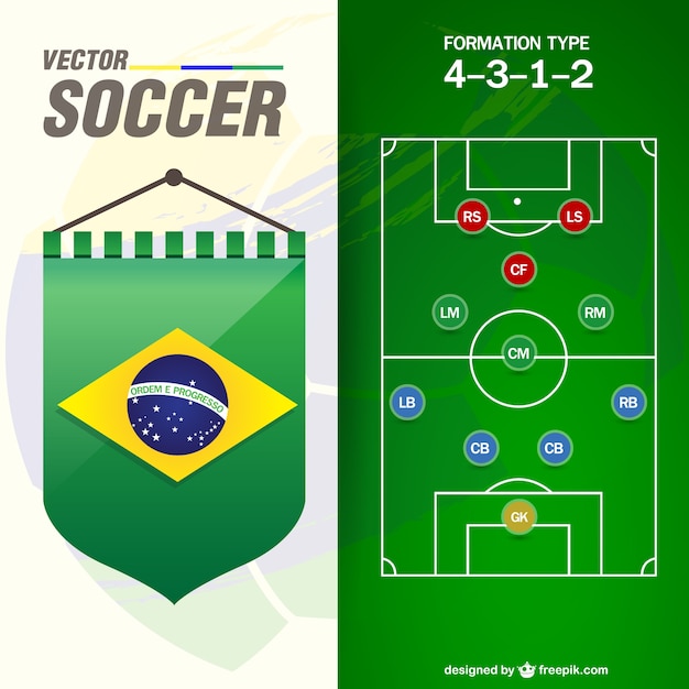 Soccer Field and Brazilian Flag – Free Stock Photo for Download