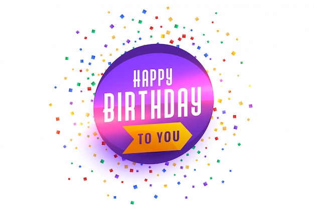 Happy Birthday Wishes Background with Confetti Burst – Free Download