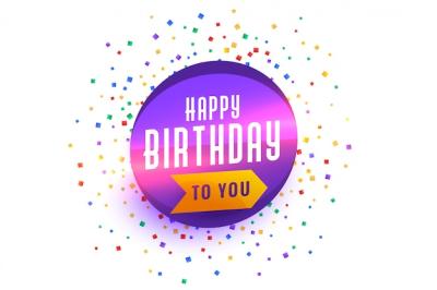 Happy Birthday Wishes Background with Confetti Burst – Free Download