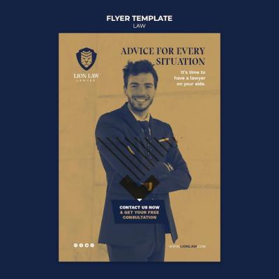 Law Flyer Design Template for Free Download