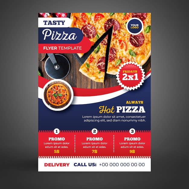 Pizza Delivery Flyer Template Picture – Free Download | Free Stock Photo