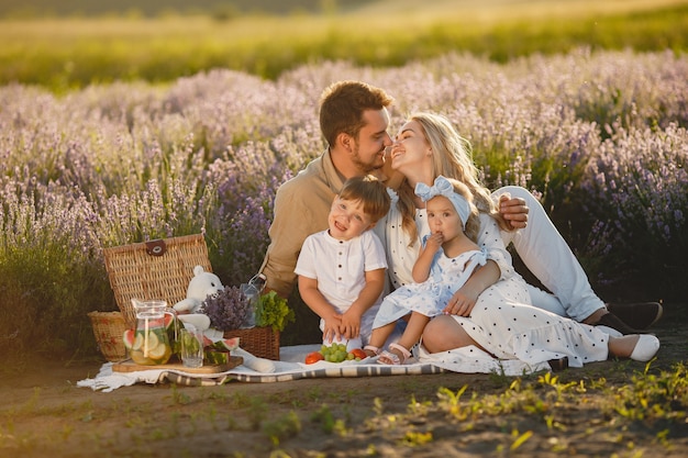 Family Picnic in a Lavender Field – Free to Download