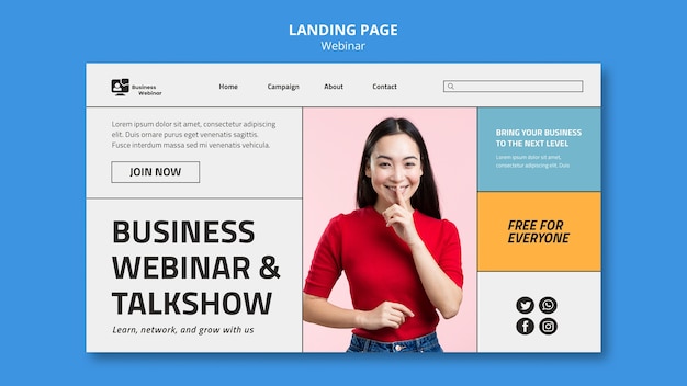 Flat Design Webinar Template – Free Download