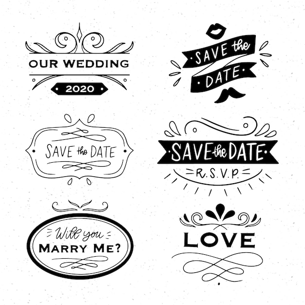 Vintage Save the Date Lettering Collection – Free Download