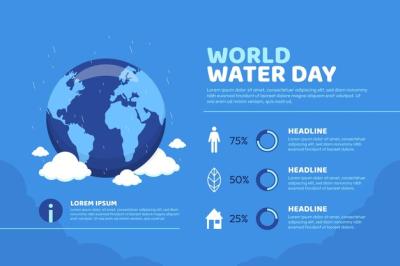 Flat World Water Day Infographic Template – Free Download