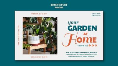 Gardening Template in Flat Design – Free Download