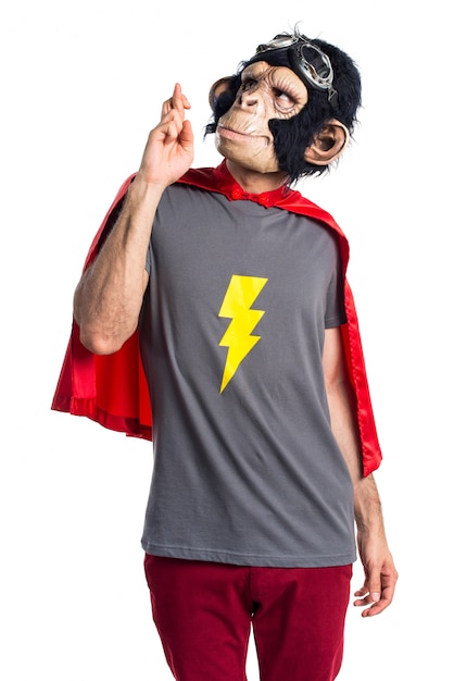 Superhero Monkey Man Crossing Fingers – Free Stock Photo, Download Free