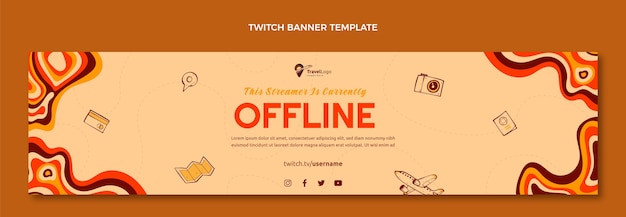 Hand Drawn Travel Twitch Banner – Free Download