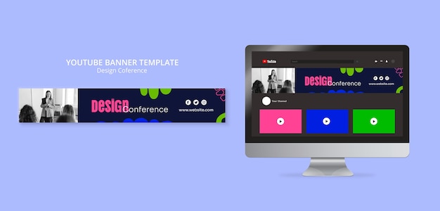 Flat Design Conference YouTube Banner – Free Download