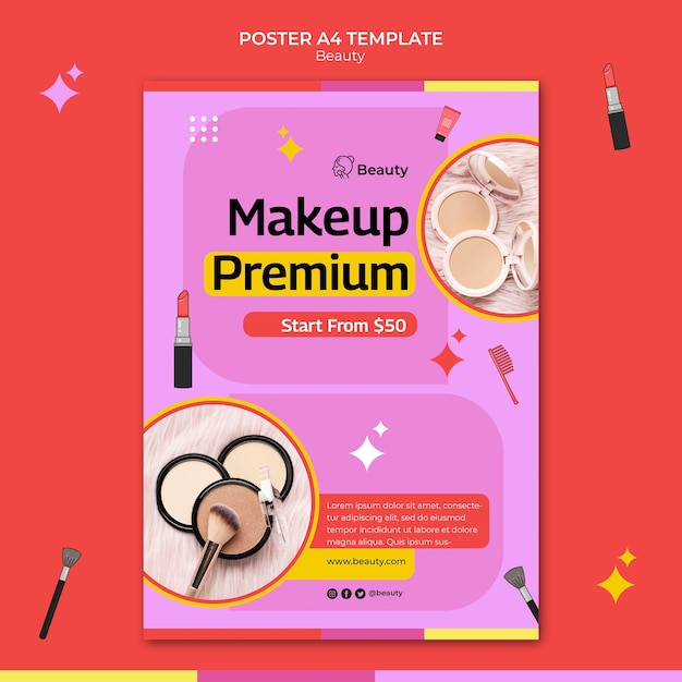 Vertical Print Template for Beauty Products – Free Download