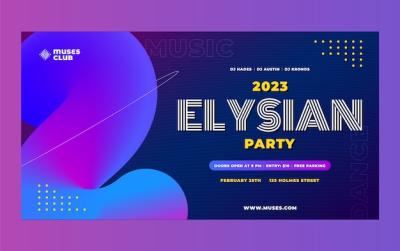 Gradient Night Club Facebook Post Design – Free Download