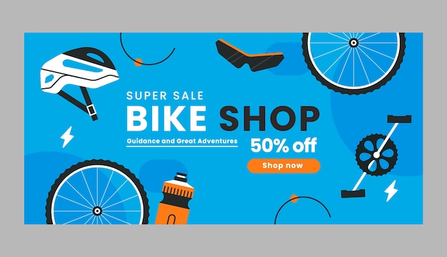 Hand Drawn Bike Shop Sale Banner – Free Download