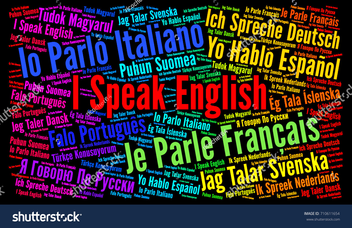 Speak Language Different Languages Word Cloud Stock Illustration