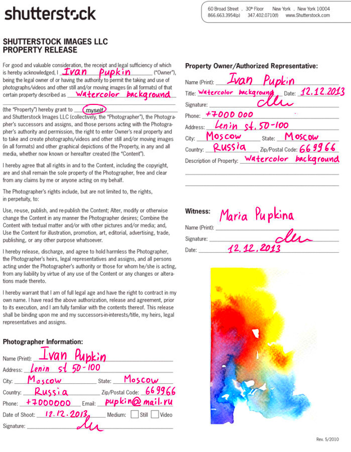   Property release  Shutterstock nedzumii  LiveJournal