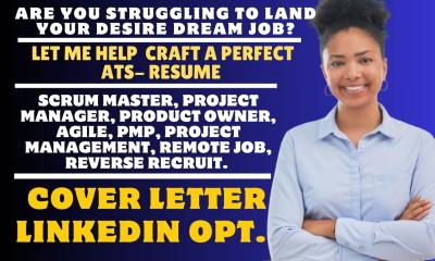 I Will Create a Professional Scrum Master Resume, Project Management CV, Product Manager, and Agile-focused CV