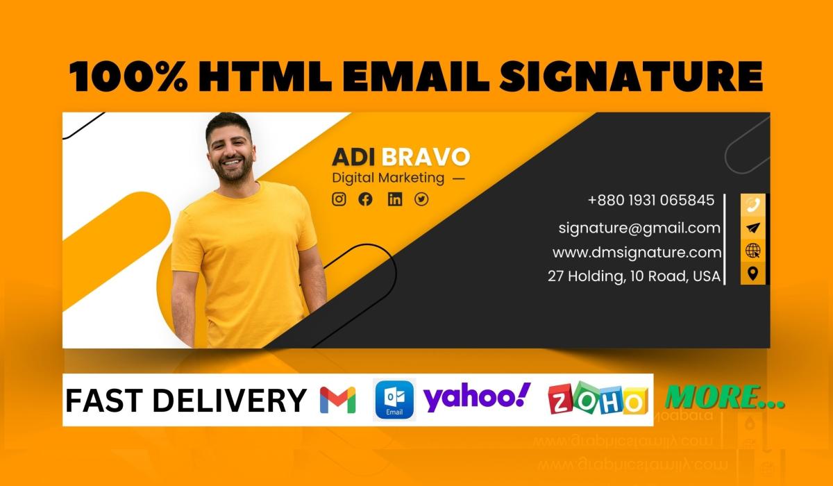 I Will Create a Custom Clickable HTML Email Signature for All Devices